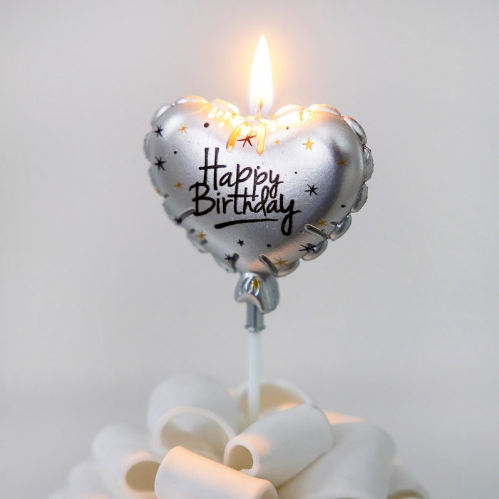생일하트캔들 실버