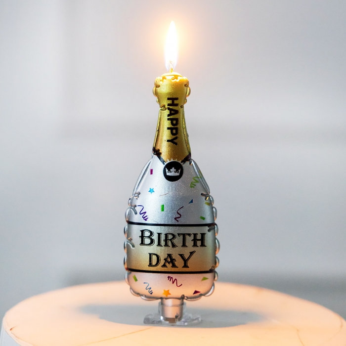 생일샴페인캔들 실버