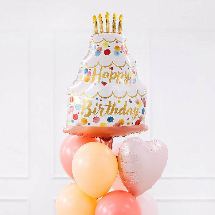 [GRABO] 은박헬륨 샤틴생일핑크케익 33인치
