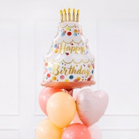 [GRABO] 은박헬륨 샤틴생일핑크케익 33인치