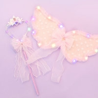 LED점등 큐티천사날개+LED요정봉(세트할인)