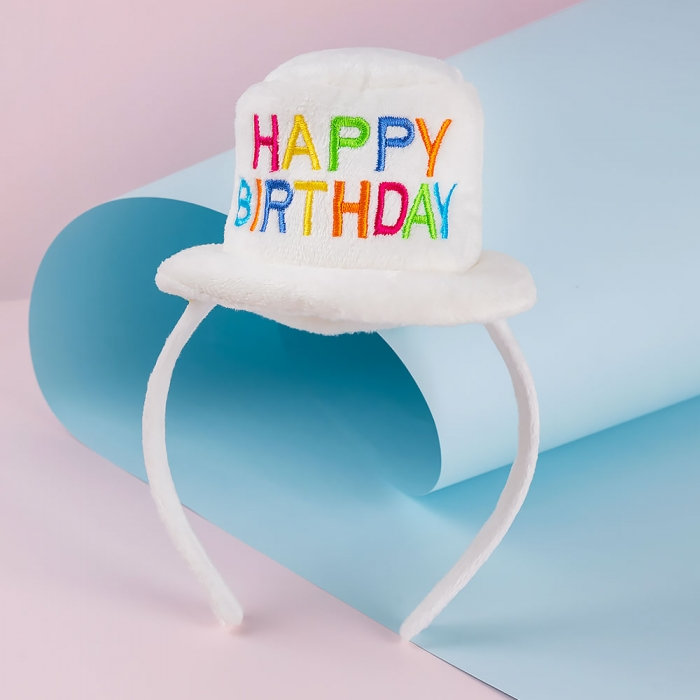 생일머리띠 화이트