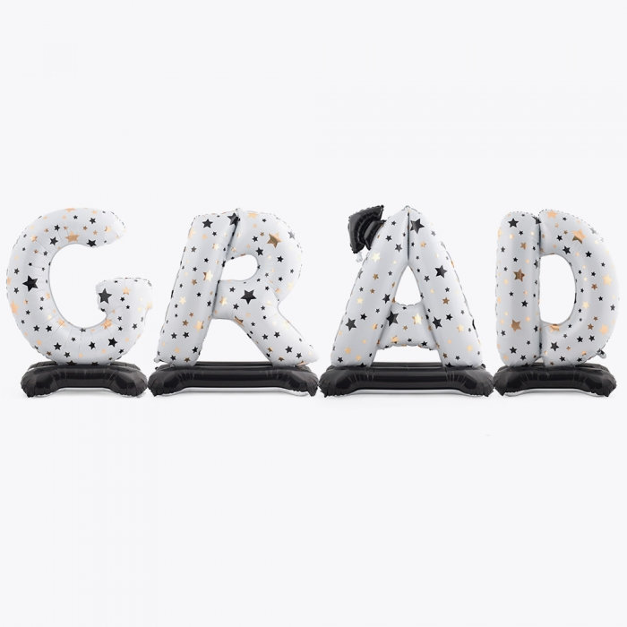 졸업스탠딩에어벌룬 GRAD 화이트 [높이 107cm]