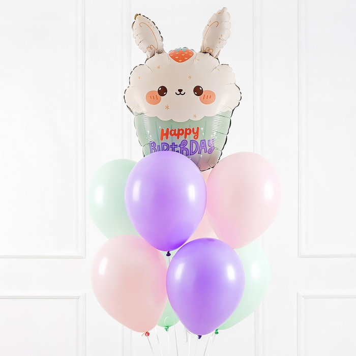 생일헬륨부케 버니컵케익
