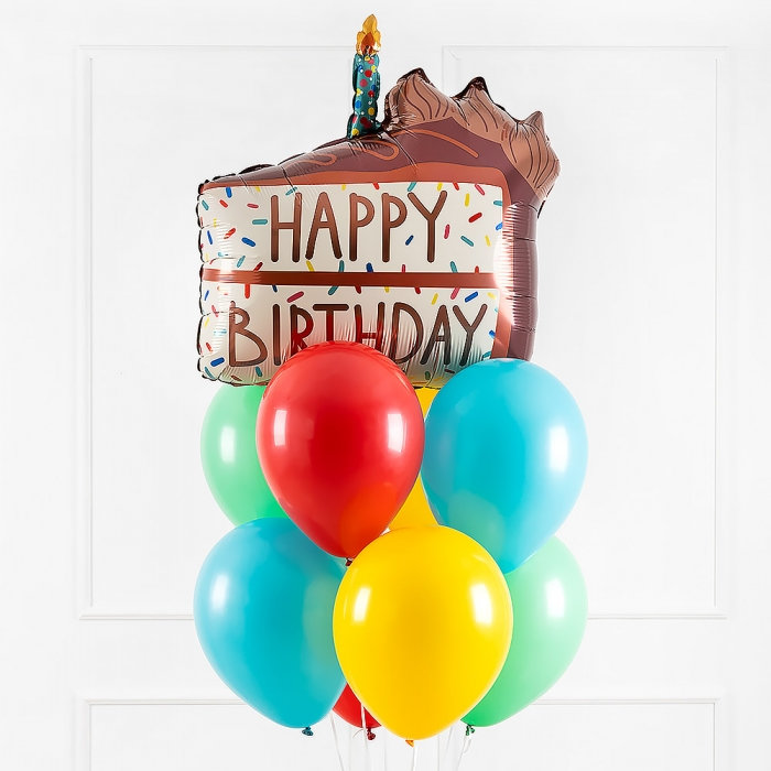생일헬륨부케 초콜렛케익슬라이스