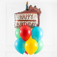 생일헬륨부케 초콜렛케익슬라이스