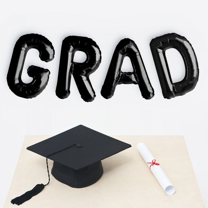 졸업은박 알파벳 소 GRAD 블랙