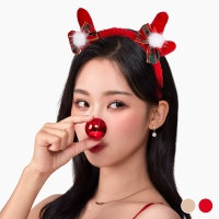 크리스마스 큐티루돌프머리띠 2색 [브라운/레드] 3개세트할인