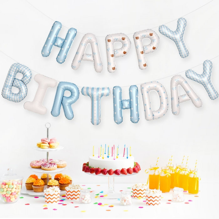 은박풍선세트 HAPPY BIRTHDAY 블루베어