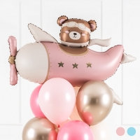 [파티데코] 은박 아기곰비행기 [핑크/블루]