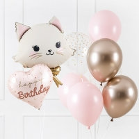 생일헬륨부케 스윗하트리본캣