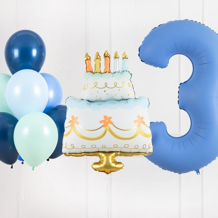 은박헬륨풍선 파스텔생일케익
