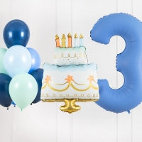 은박헬륨풍선 파스텔생일케익
