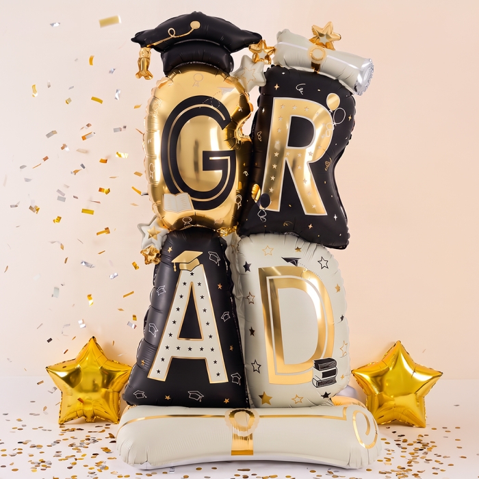 은박 졸업스탠딩 화이트골드앤블랙